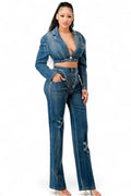 Cool Chick Denim Pant Set by The House of Stylez