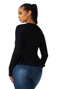 Norelle Peplum Knit Top by The House of Stylez