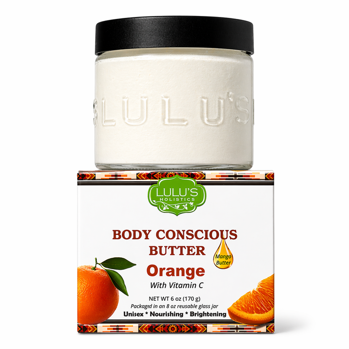 Orange Vitamin C Whipped Mango Body Butter – Non-Greasy, Radiant Skin by Lulu’s Holistics