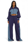Two-Tone Denim Panel Utility Set