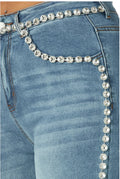 Avianna Rhinestone Denim Pants by The House of Stylez