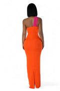 Fuchsia / Orange Color Block Maxi Dress by The House of Stylez