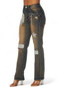 Dreaming Of You Rhinestone Fringe Denim Pant Jeans by The House of Stylez