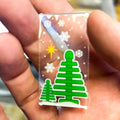 Classic Pine Tree Winter Village 4x6 Glass Window made with LEGO part - B3 Customs by B3 Customs