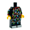 Classic Christmas Lights PJs on Black Minifig Body - B3 Customs