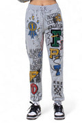 Allover Doodling Joggers by The House of Stylez