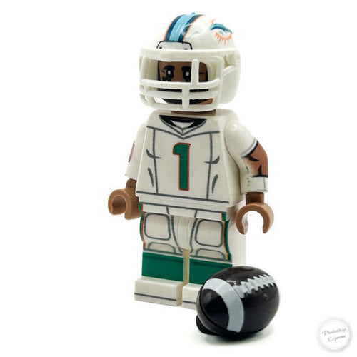 #1 QB Tua Dolphins Football Player Minifig - B3 Customs by B3 Customs