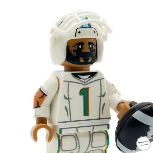 #1 QB Tua Dolphins Football Player Minifig - B3 Customs by B3 Customs