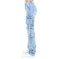 Plus Size Acid Wash Multi Pocket Jeans-RJH9894P by The House of Stylez