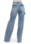 Pearl Trimmed Cargo Wide Leg Jeans by The House of Stylez