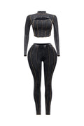 Mineral Washed Cut Out Top & Leggings Set by The House of Stylez