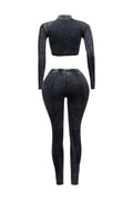 Mineral Washed Cut Out Top & Leggings Set by The House of Stylez