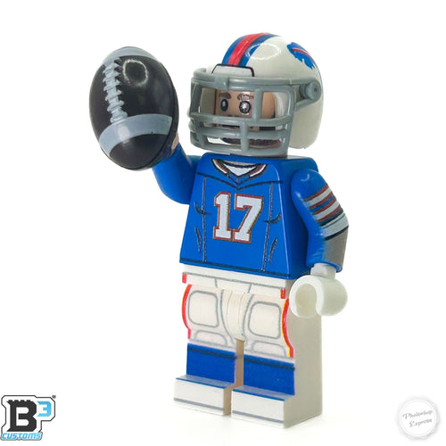 #17 QB Bills Football Player Minifig by B3 Customs
