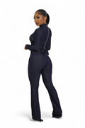 Navy Two Piece Pants Set by The House of Stylez