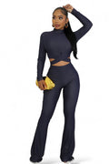 Navy Two Piece Pants Set by The House of Stylez