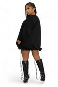 Oversized Pullover Dress with Drawstrings by The House of Stylez