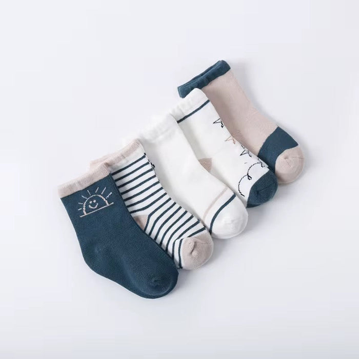 Organic Cotton Socks for Toddlers | 5-Pack Fun Kids’ Socks | Sunset by ozznekshoes