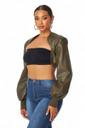 Tara Vegan Leather Cropped Bolero Jacket by The House of Stylez
