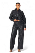 Emery Vegan Leather Button Down Shirt & Pants Two Piece Set by The House of Stylez
