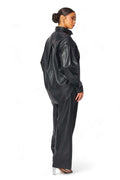 Emery Vegan Leather Button Down Shirt & Pants Two Piece Set by The House of Stylez