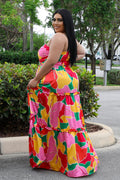 Miss Miami Plus Size Multi Color Dress by Fasheabe