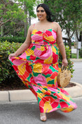 Miss Miami Plus Size Multi Color Dress by Fasheabe