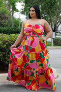 Miss Miami Plus Size Multi Color Dress by Fasheabe