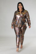 Amilia Love Pant Set - Plus Size by Fasheabe