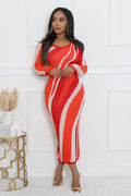 Love On The Line Multi Print Dress by Fasheabe