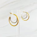 Uptown Two Tone Hoop Earrings