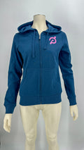 Peloton Womens Ultimate Fleece Full Zip Blue Hoodie, Size Small by Vanessa Jane