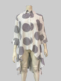 P Luca Milano Womens Geometric Print High-Low Button-Up Shirt, XL by Vanessa Jane