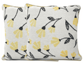 DaDa Bedding Yellow Fleur Floral Botanical Spring Tapestry Throw Pillow Cover, 16" x 16" (18112) by DaDalogy Bedding Collection