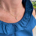 14K Dainty Diamond Cross Necklace by Christina Greene