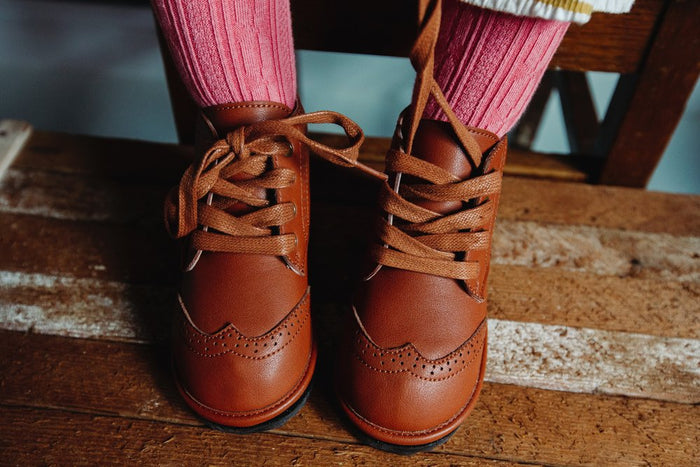 Waterproof Hand-Stitched Kids’ Boots with Flexible Sole |Chestnut by ozznekshoes