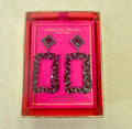 Christian Siriano NYC Abstract Crystal Rectangle Drop Post Earrings Glass Stones by Vanessa Jane