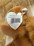 Nuts the Squirrel Beanie Baby ERRORS 9+ VERY RARE Retired 4114 TY 1996 PVC by Vanessa Jane