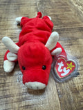 Snort The Bull Beanie Baby 4002. Retired 1995. Errors by Vanessa Jane