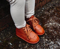 Waterproof Hand-Stitched Kids’ Boots with Flexible Sole |Chestnut by ozznekshoes