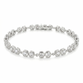 5.4 Ct Round White Zircon Bezel Silver Infinity Link Bracelet by Fine Color Jewels