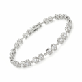 5.4 Ct Round White Zircon Bezel Silver Infinity Link Bracelet by Fine Color Jewels