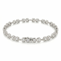 5.4 Ct Round White Zircon Bezel Silver Infinity Link Bracelet by Fine Color Jewels