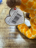 Ty Beanie Babies Twigs the Giraffe Plush 1995 P.V.C. Pellets With Tag 14 Errors by Vanessa Jane