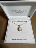 RHmacy Genuine Opal and White Topaz Pendant in 18 k Gold-Plated by Vanessa Jane