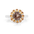 Smoky Quartz Sunflower Ring by Fine Color Jewels