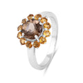 Smoky Quartz Sunflower Ring by Fine Color Jewels