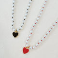 Silky Thread Heart Charm Necklace