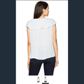 Allison Brittney Womens Striped Ruffle and Tassels Sleeveless Top, Size Small by Vanessa Jane