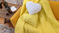 DaDa Bedding Happy Sunny Yellow Bright Quilted Ultra Sonic Reversible Throw Blanket Bedspread (BJ0107) by DaDalogy Bedding Collection