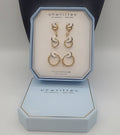 Unwritten14K Gold Flash Plated 3-Pieces Cubic Zirconia Hoop Dainty Earring Set by Vanessa Jane